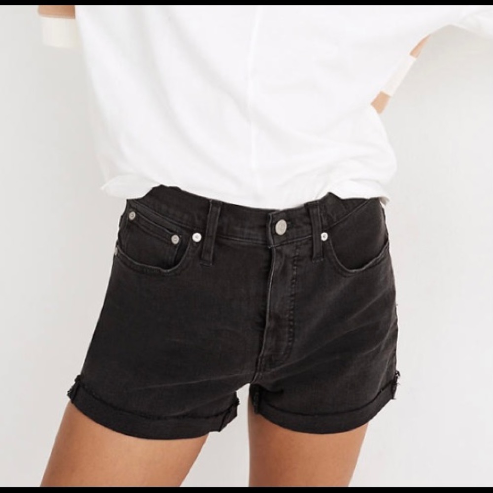 Madewell Black Denim High Rise Shorts